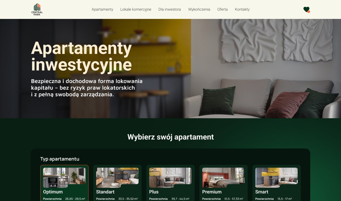Central Park Katowice apartment finder and floor plan grid