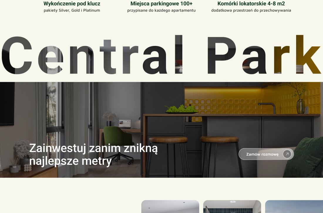 Central Park Katowice brand section with kitchen interior photo