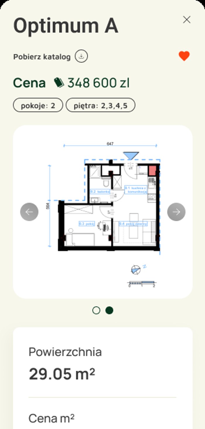 Central Park Katowice mobile apartment plan detail popup