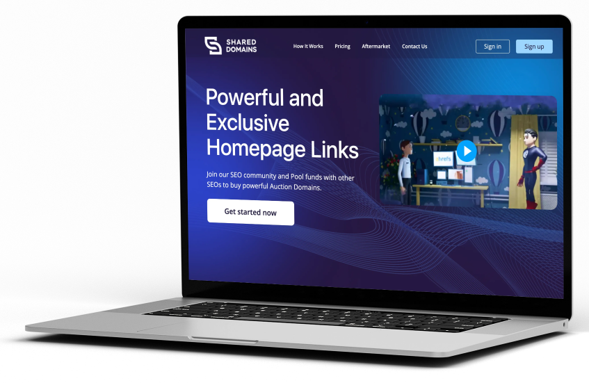 Shared.Domains website mockup